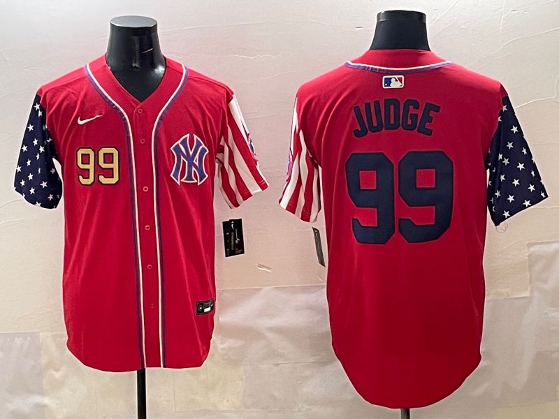 Men New York Yankees 99 Judge Red a generation of national flags Jointly Name 2025 Nike MLB Jersey style 4